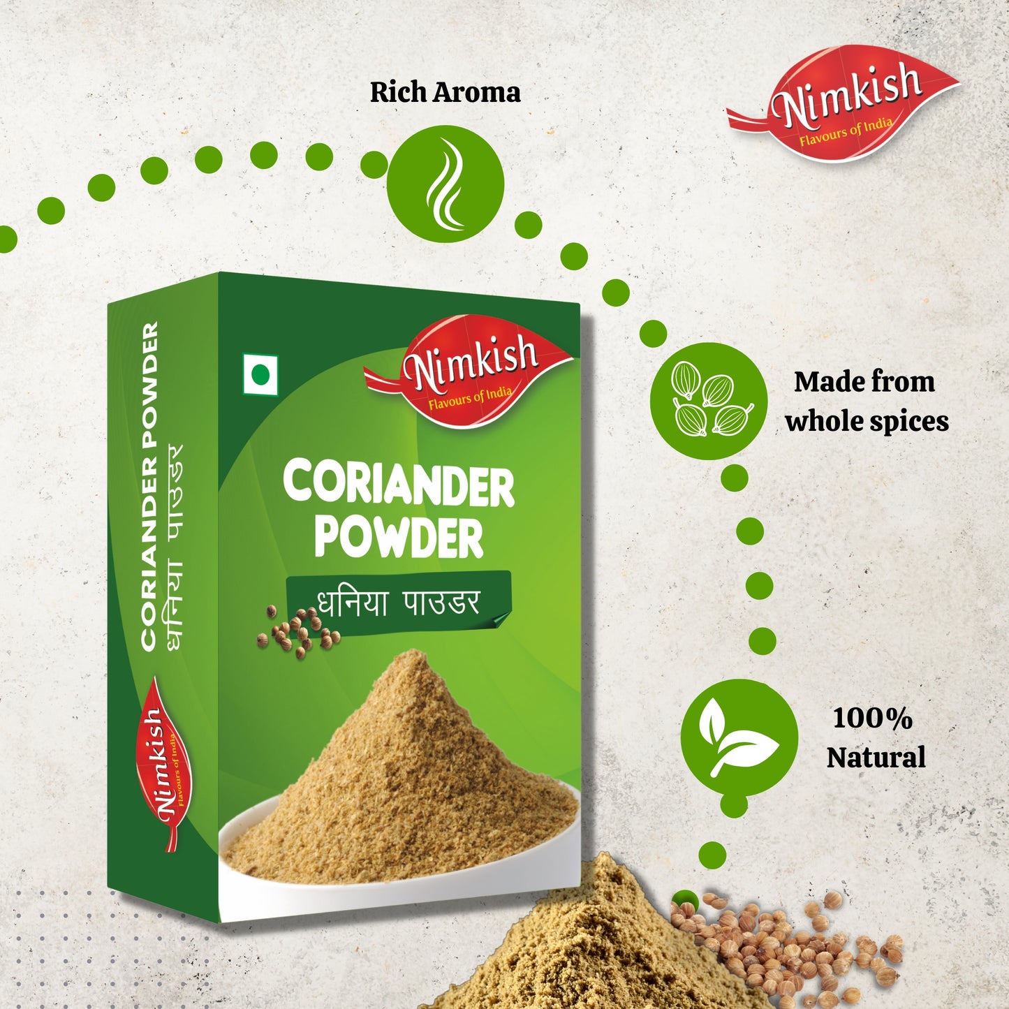 Nimkish Coriander Powder 100g | Dhaniya Powder