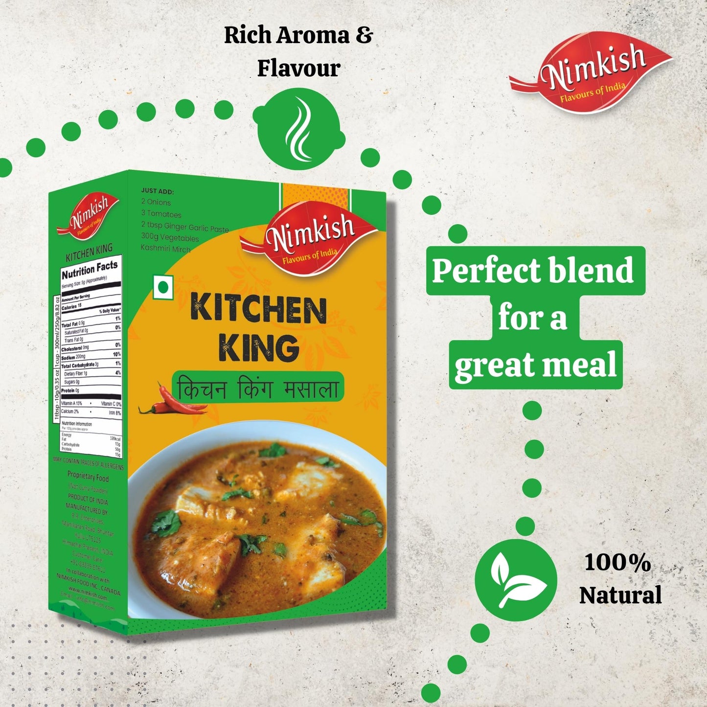 Nimkish Kitchen King Masala 100g