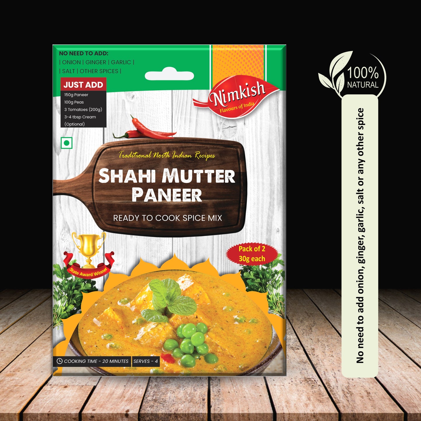 Nimkish Shahi Mutter Paneer Spice Mix 60g