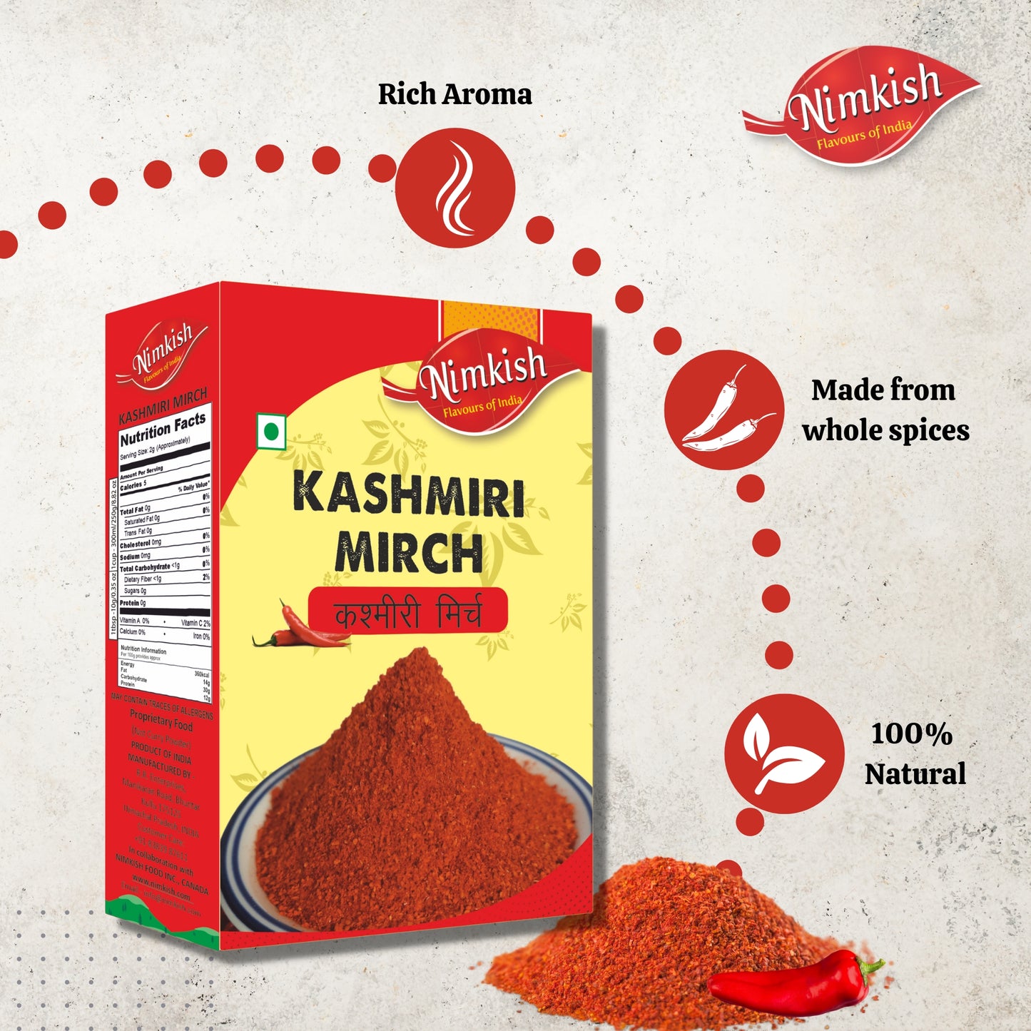 Nimkish Kashmiri Mirch Powder 100g