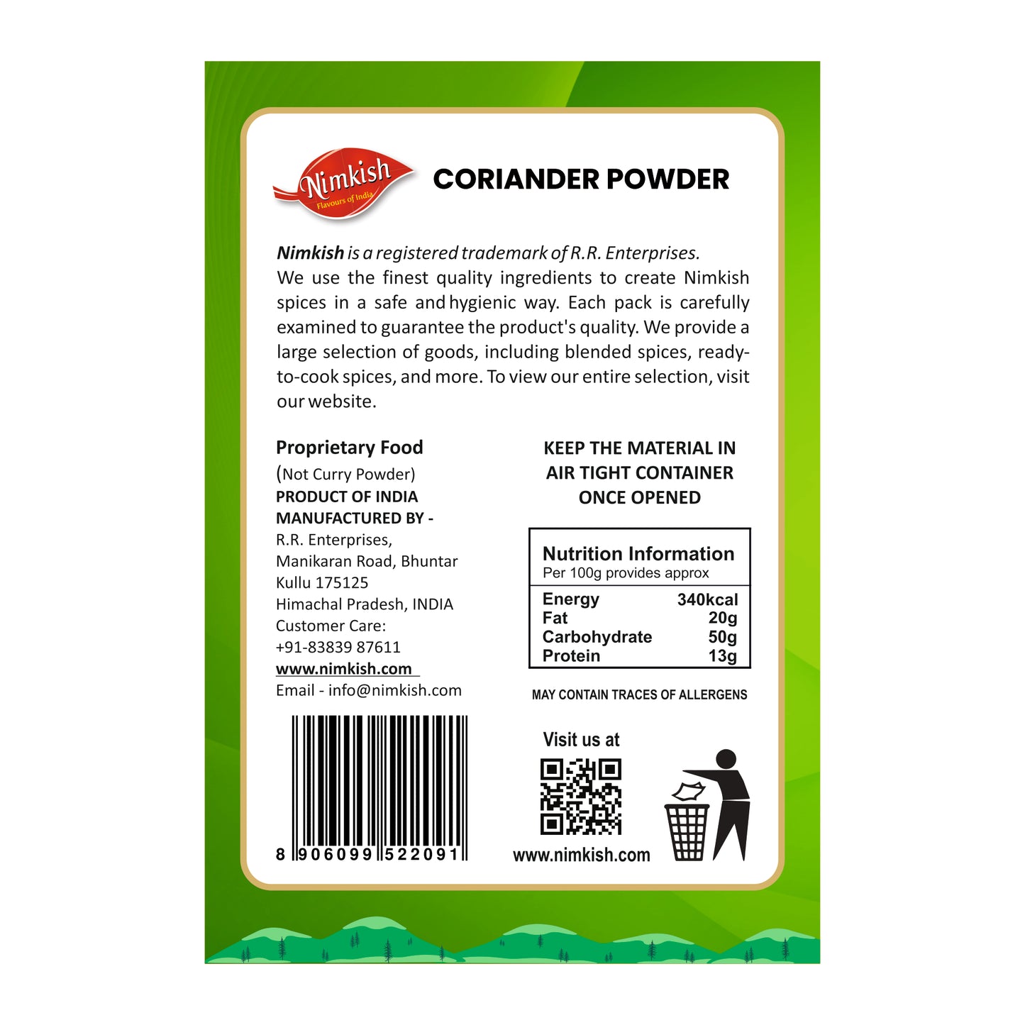Nimkish Coriander Powder 100g | Dhaniya Powder