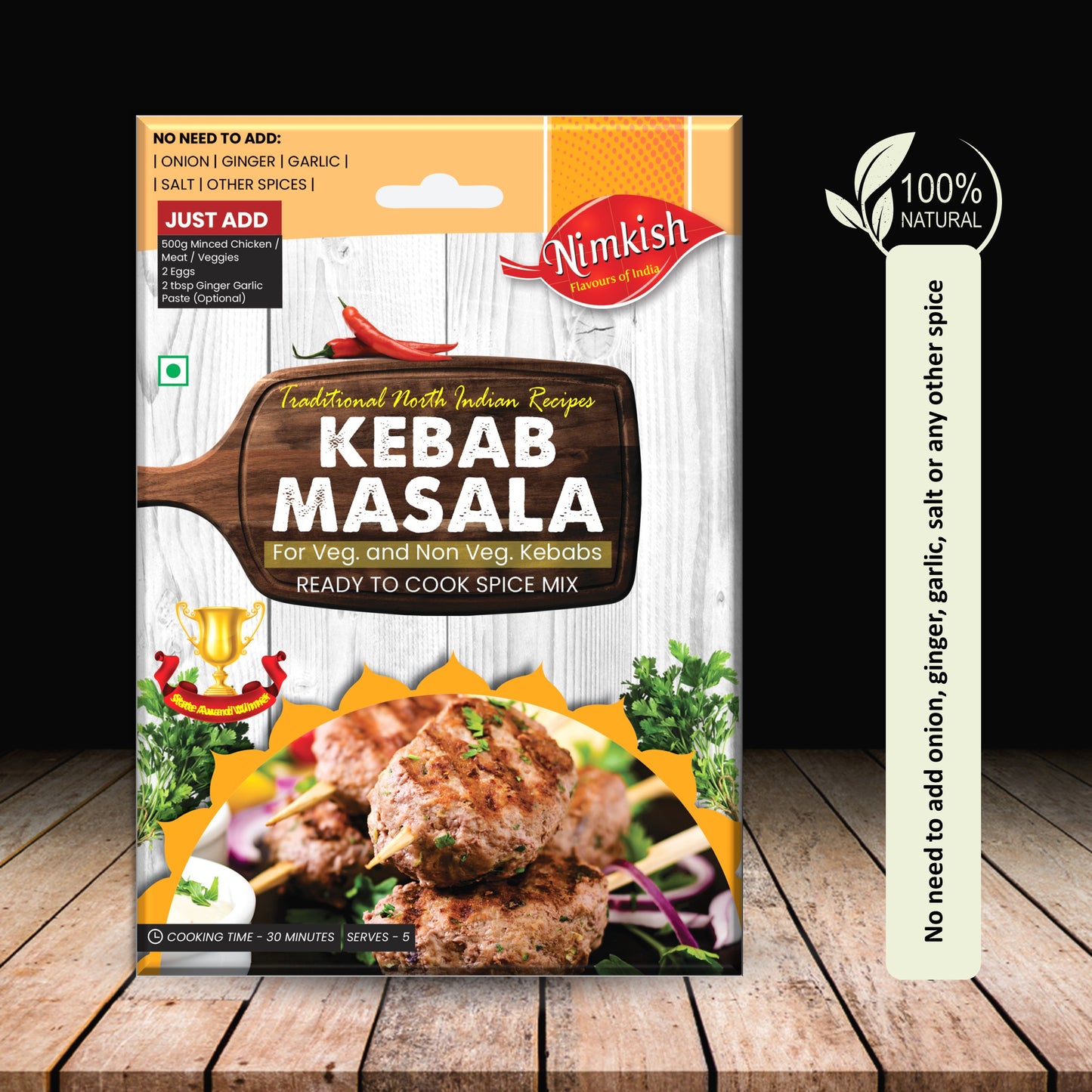 Nimkish Kebab Masala Spice Mix 80g