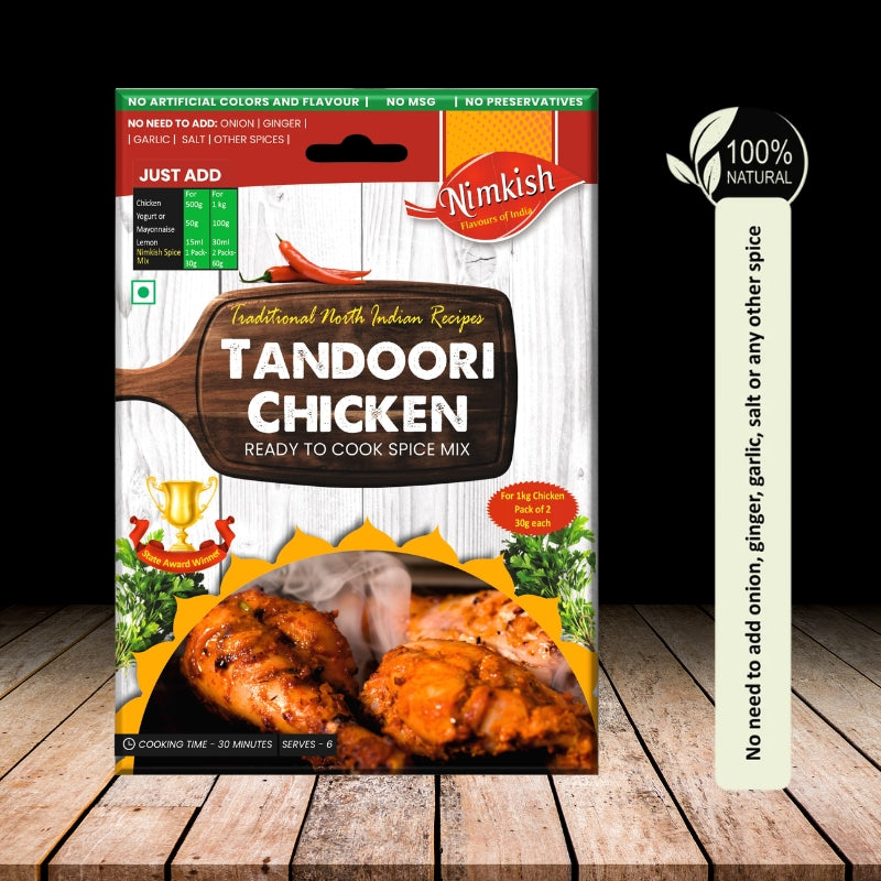 Tandoori chicken premix for making smoky grilled chicken, ready-to-cook spice mix