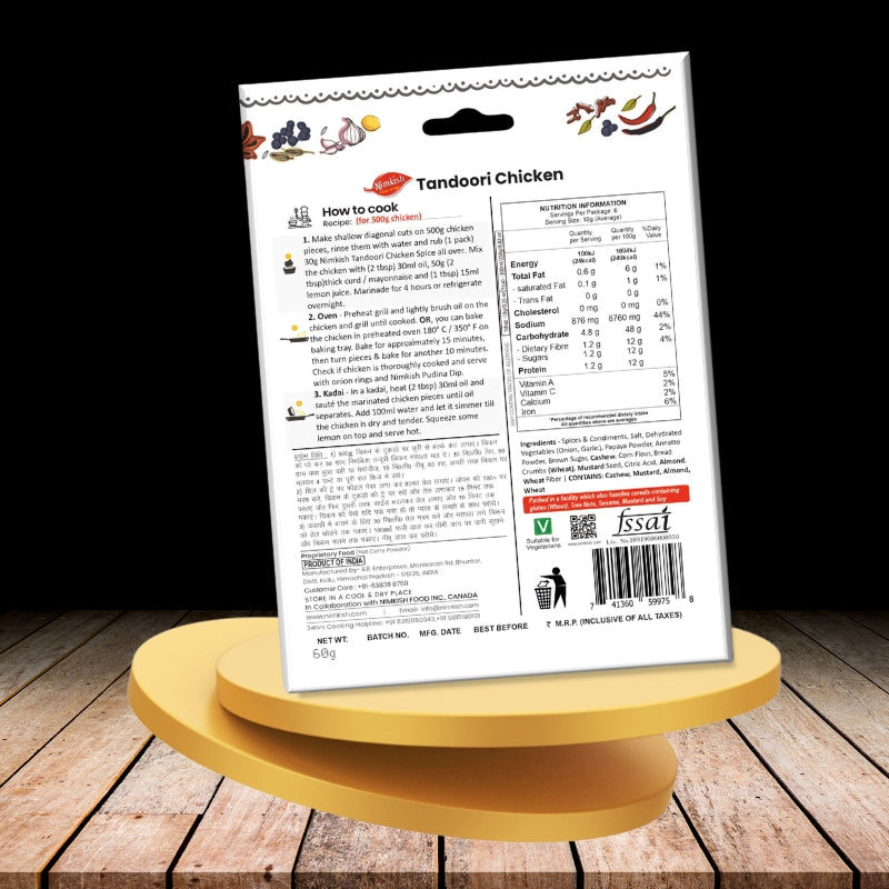 Tandoori chicken premix for easy cooking