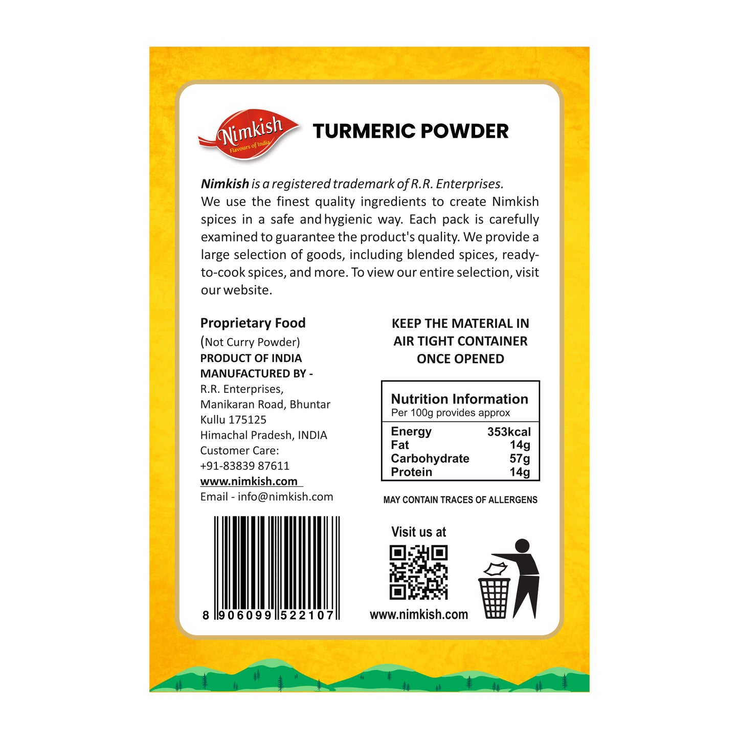 Nimkish Turmeric Powder 100g | Haldi
