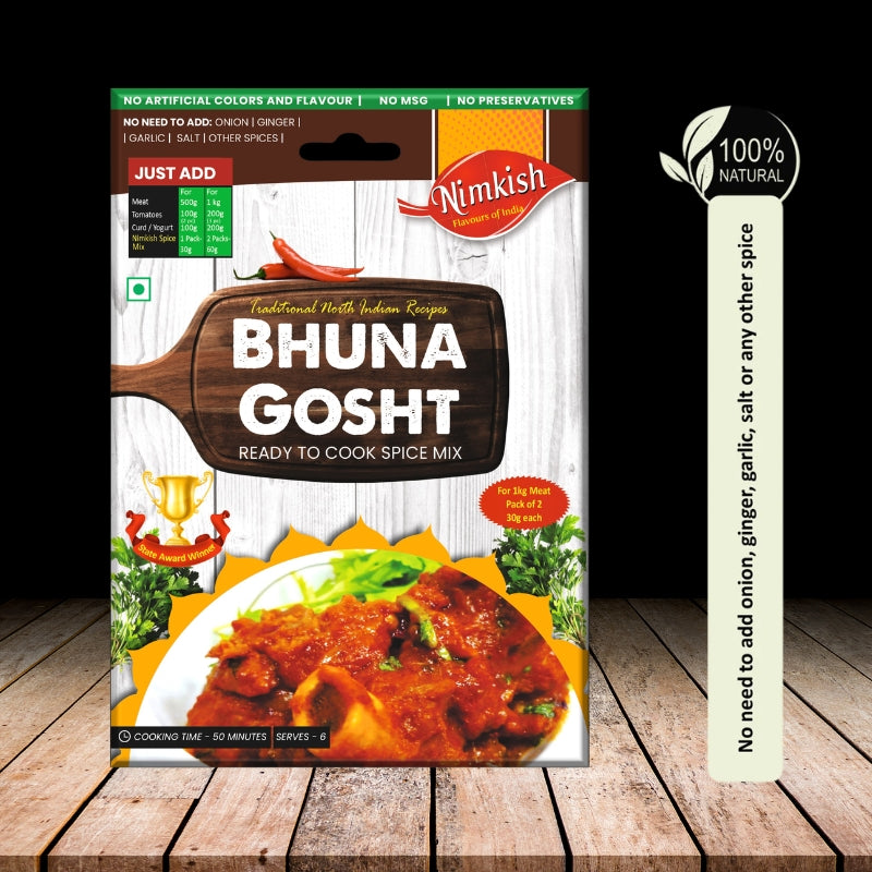 Bhuna gosht premix for slow-cooked spicy mutton, ready-to-cook spice mix